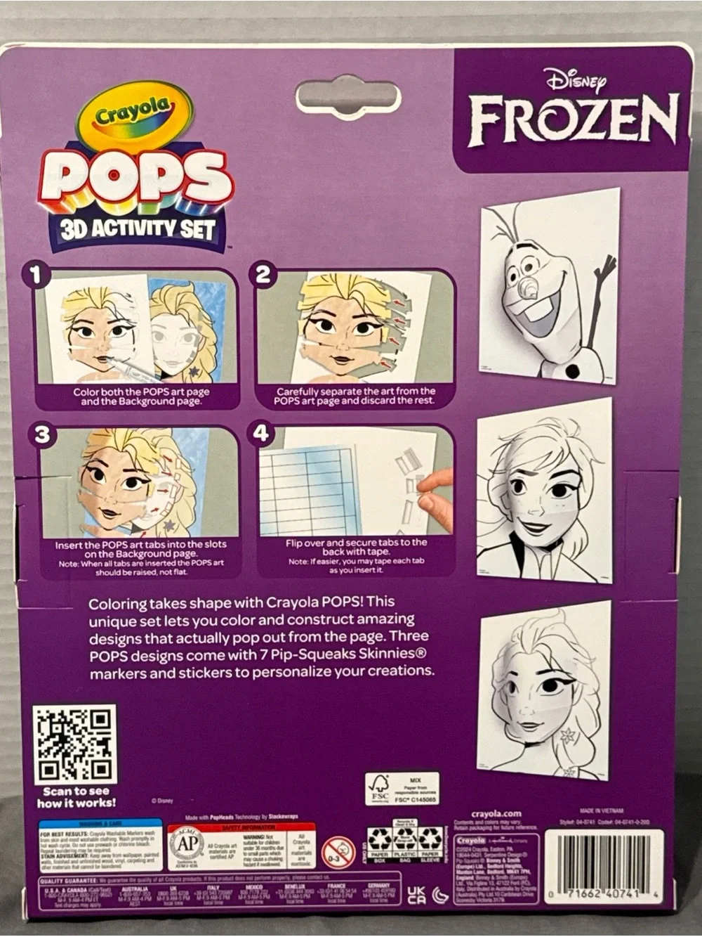 Disney Frozen Crayola POPS 3D Activity Set - Purple, Blue, Yellow